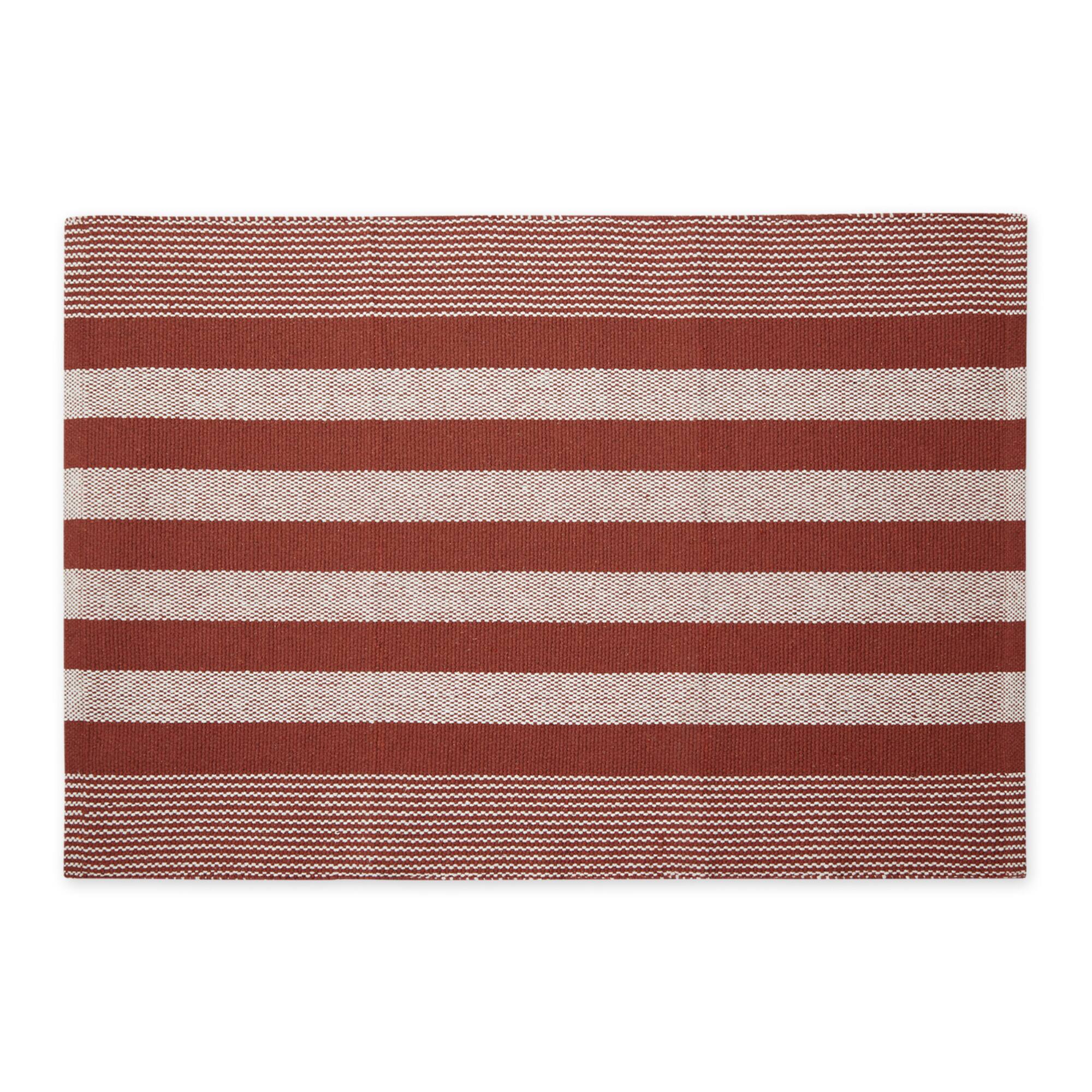 DII® Cabana Stripe Handwoven Recycled Yarn Rug